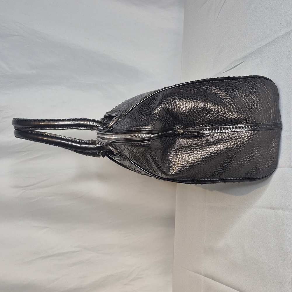 BRIGHTON PEWTER JOELLE  PEBBLED LEATHER  BEADED EMBOSSED DOCTORS BAG MRP$440NWOT - Picture 7 of 16